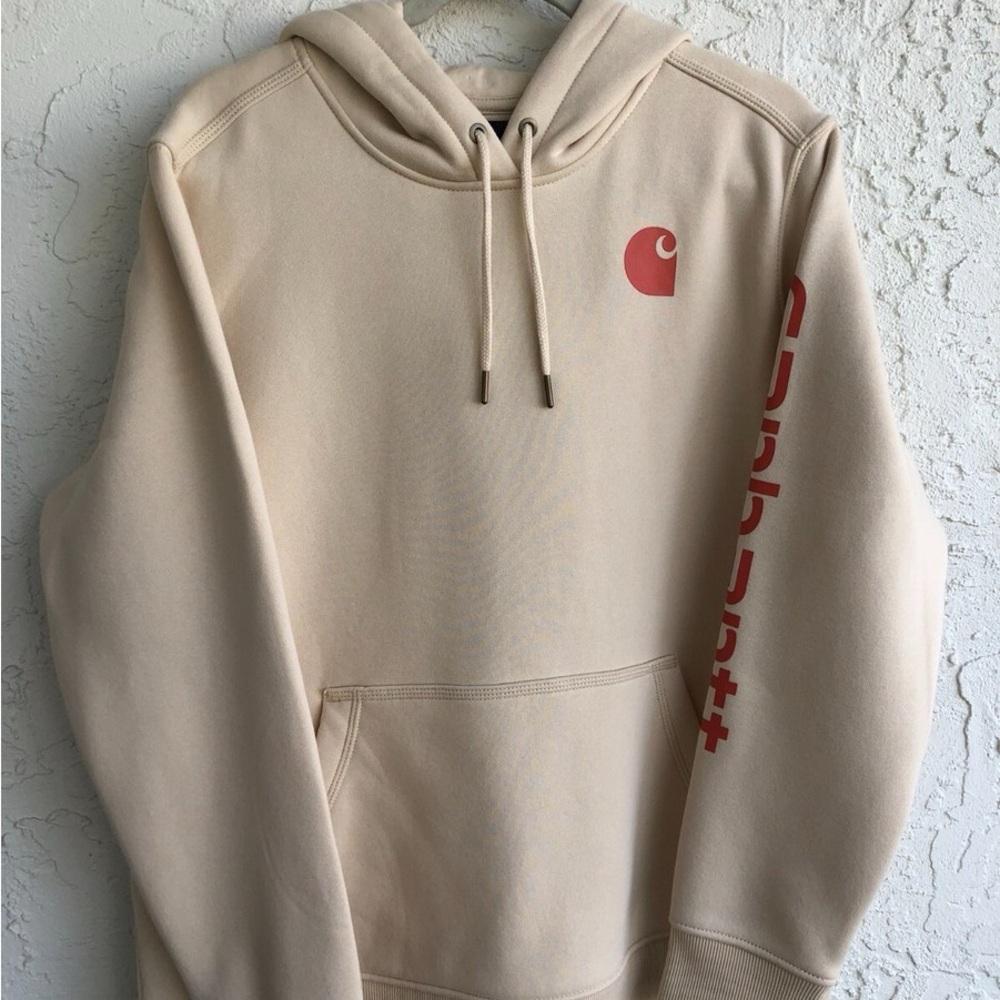 Carhartt Tan Hoodie with dark orange Accents
